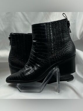 Franco Sarto Black Textured‎ Ankle Booties